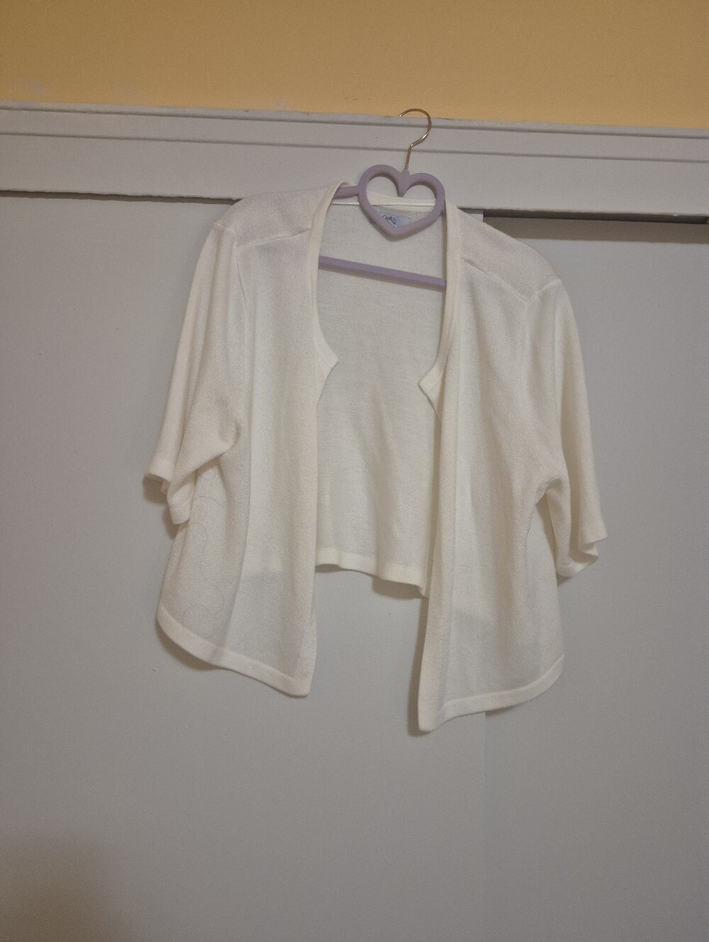 Cream Open-Front Lightweight Shrug